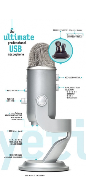 YETI Ultimate (серебро) микрофон